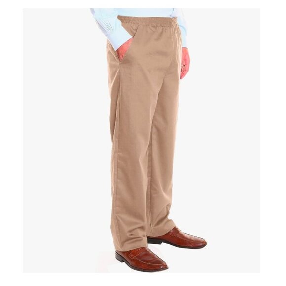 Ruxford Men's Relax Fit Elastic Waist Pants - Adaptive, Casual Twill - Picture 1 of 7